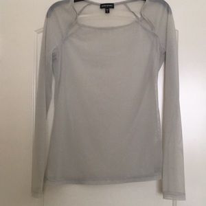 Bebe Sport Long Sleeve Mesh T-Shirt Light Gray M